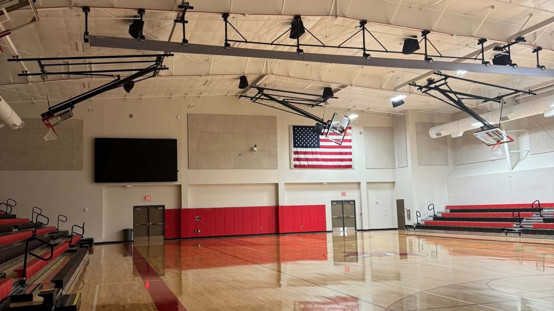 Indoor basketball gym and court conditions