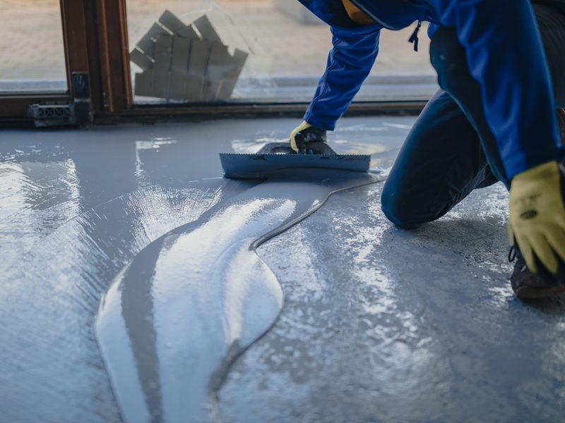 Flooring adhesive and finish installation monitoring